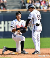 김민석 ‘양현종 강판시키는 2루타’[포토]