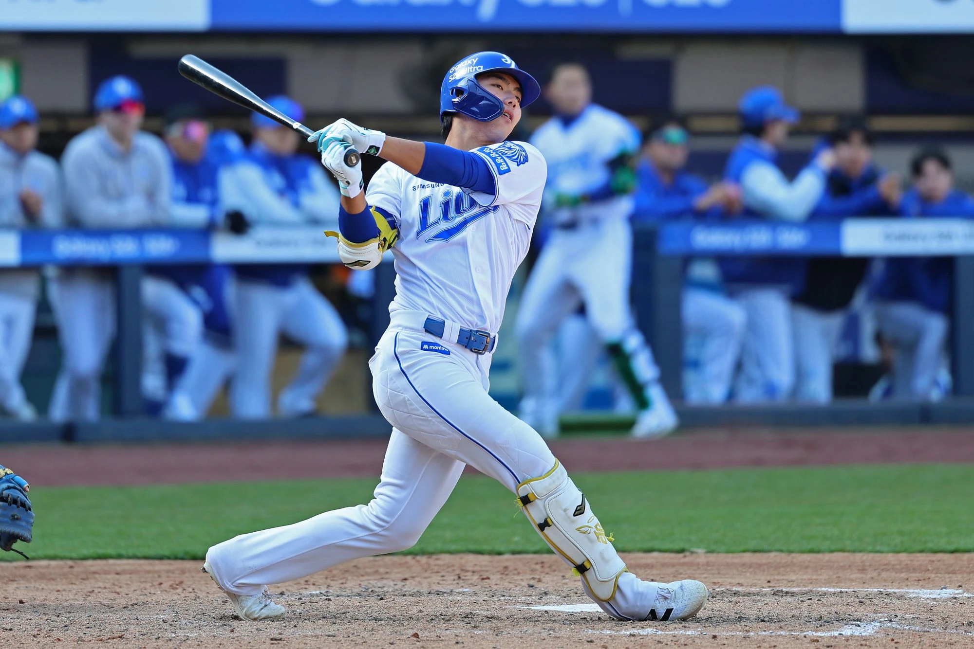 삼성 라이온즈 외야수 함수호가 22일 대구 삼성 라이온즈파크에서 열린 2026 신한 SOL KBO리그 SSG 랜더스와의 팀 간 2차전에서 4회말 밀어내기 볼넷으로 타점을 기록했다. 사진 삼성 라이온즈