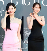 수지·윤아, 같은 시상식서 400만원 '쌍둥이 드레스'…"서로 바꿔입었으면 베스트" 반응 [엑's 이슈]