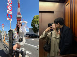 '10월 결혼' 윤하정, ♥예비신랑 볼뽀뽀 포착…'주지훈 닮은꼴'이라더니 훈훈 [★해시태그]