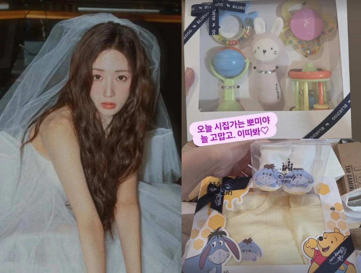 사진 = 윤보미 웨딩화보, 문지인 인스타그램 스토리