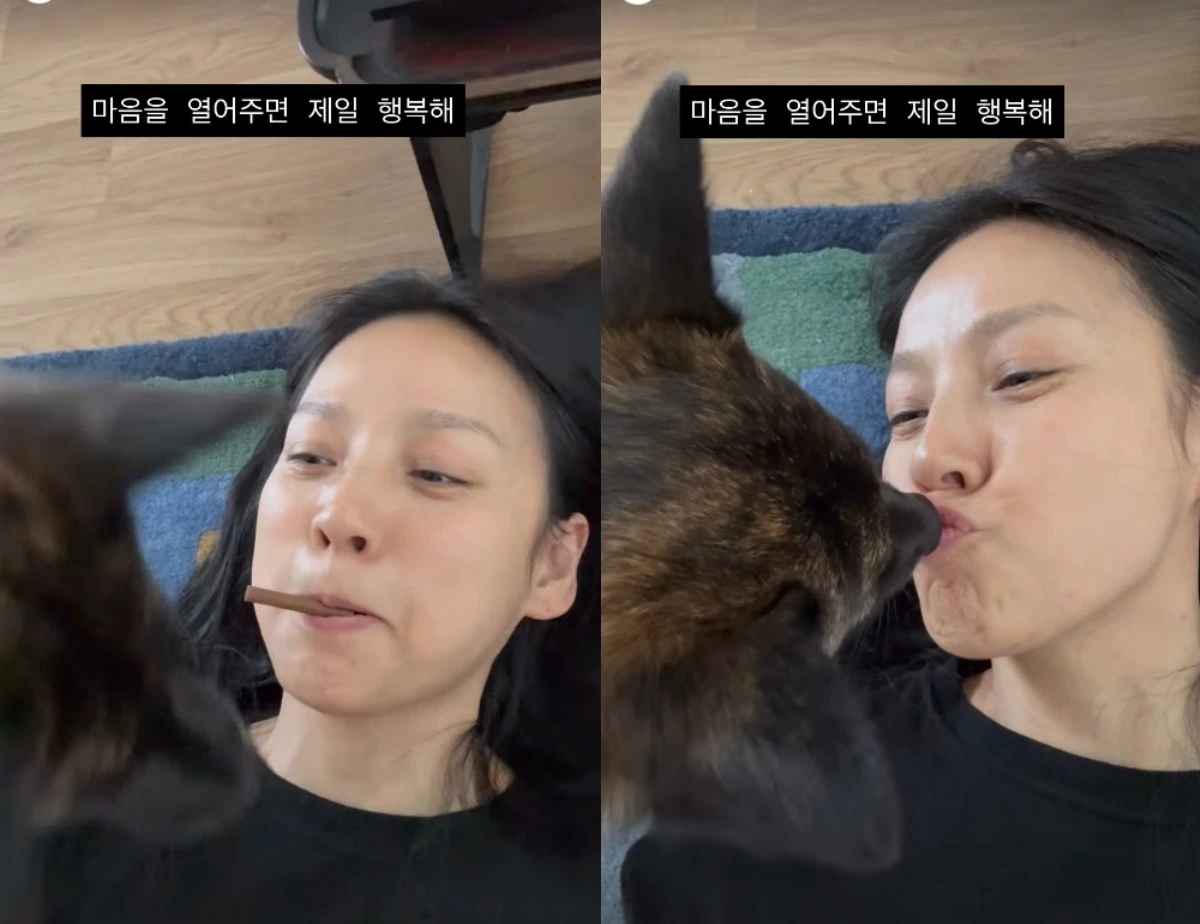 이효리, 요가원 강아지와 시간 보내는 모습
