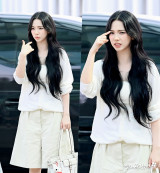 카리나, 공항에서 '찡그린 얼굴 왜?'...알고보니 알러지 때문에