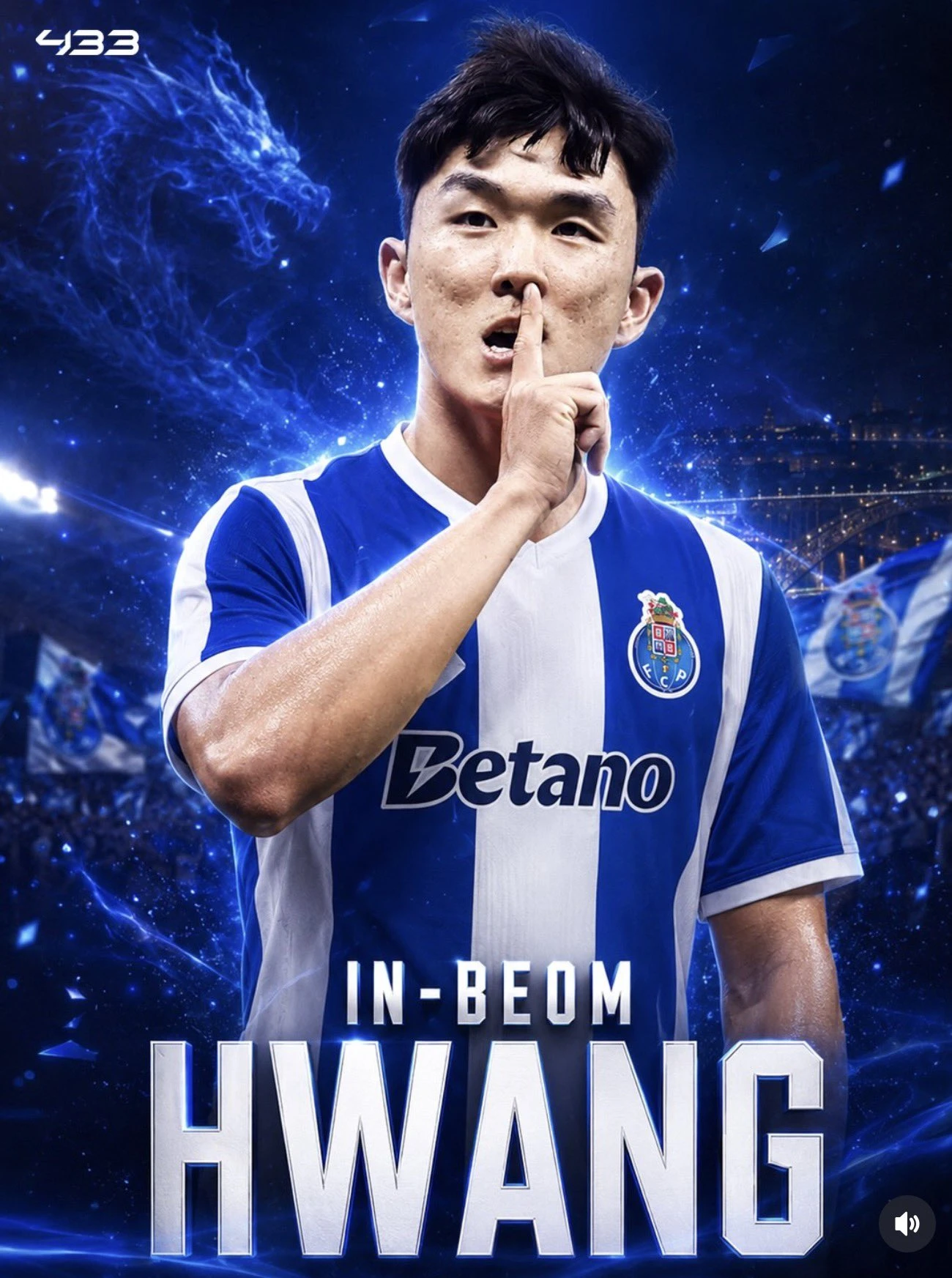 SNS에서 황인범의 FC 포르투 이적을 가정해 AI로 만든 합성 사진으로, 실제 이적 확정 여부와는 관계 없습니다.