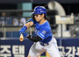 김성윤 ‘배트 멈췄어’[포토]