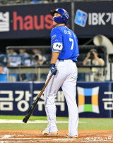 이재현 ‘아쉬운 파울 홈런’[포토]