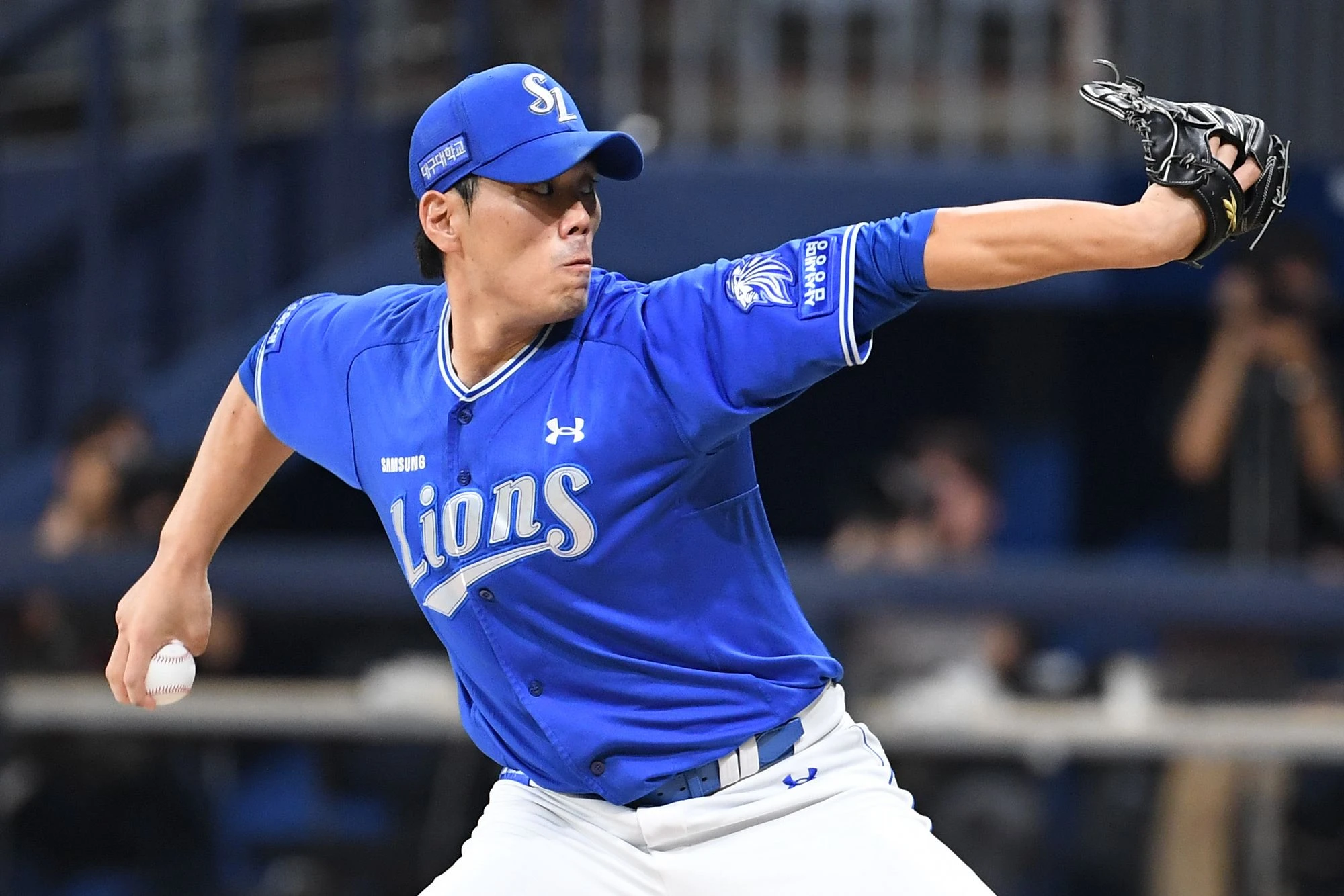 삼성 라이온즈 마무리 김재윤이 지난 13일 광주 KIA 타이거즈전에서 1.2이닝 무실점 세이브를 기록했다. 사진 삼성 라이온즈