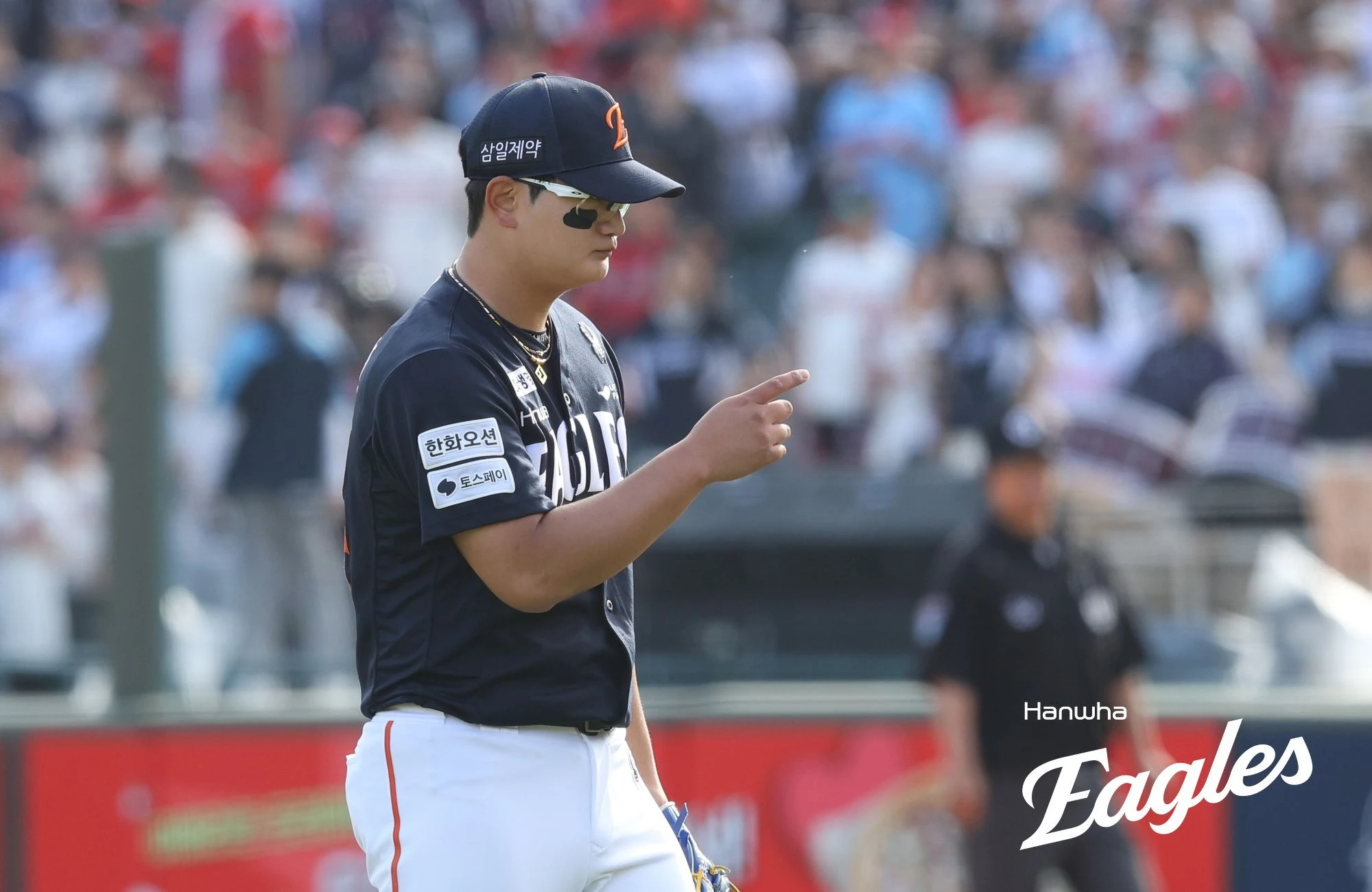 한화 이글스 투수 김서현이 14일 경산 볼파크에서 열린 삼성 라이온즈 2군과의 퓨처스리그 경기에서 1이닝 1탈삼진 무실점을 기록했다. 사진 한화 이글스