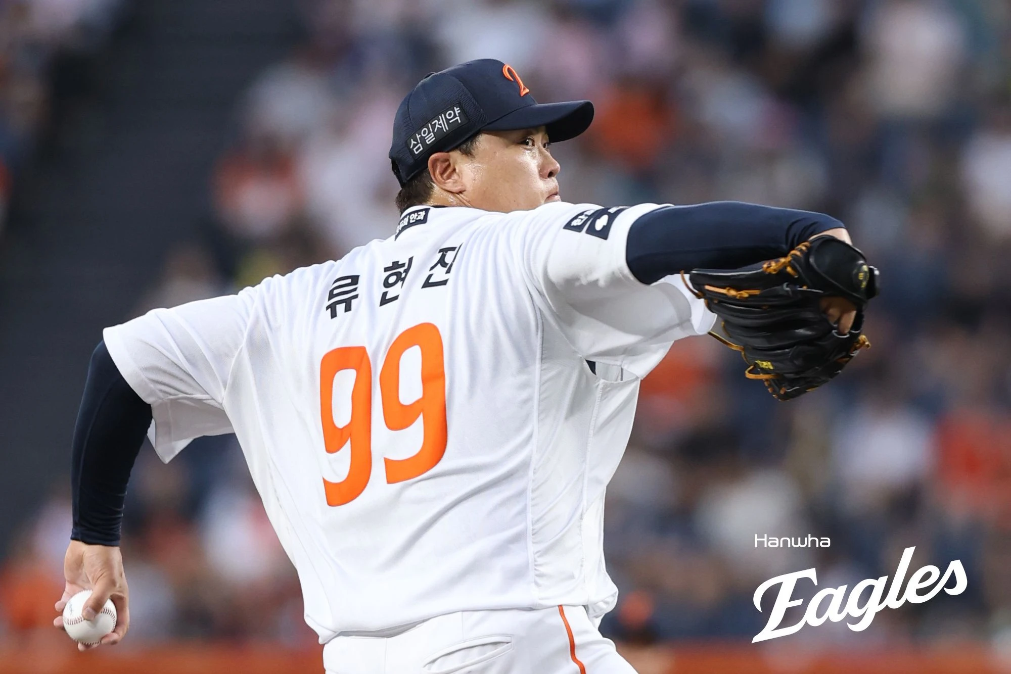 20일 오후 대전 한화생명 볼파크에서 열린 '2026 신한 SOL KBO리그' KIA 타이거즈와 한화 이글스의 경기, 한화 선발 류현진이 공을 힘차게 던지고 있다. 한화 이글스
