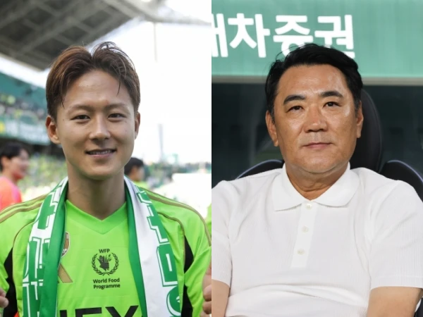 선수와 감독이 충돌하는 이례적인 장면이 '현대가 더비'에서 나왔다. K리그를 대표하는 슈퍼스타 이승우와 울산HD의 레전드 출신이자 현 울산 사령탑인 '가물치' 김현석 감독이 경기 도중 신경전을 벌였다. 두 사람은 지난 22일 전주월드컵경기장에서 열린 하나은행 K리그1 2026 24라운드 후반 31분경 거친 언쟁을 주고 받으며 충돌했다. 사진 한국프로축구연맹