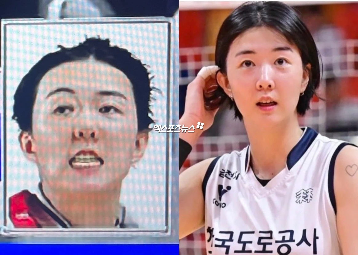 21일 한국-일본전에서 현지 지상파 방송이 강소휘를 소개한 그림. 독자 제공