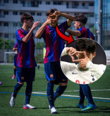 라마시아가 놀라고 있다 韓 축구 '역대급 쌍둥이' 뜬다, 손흥민 세리머니까지 완벽…이민국-이대한 향한 기대감 폭발