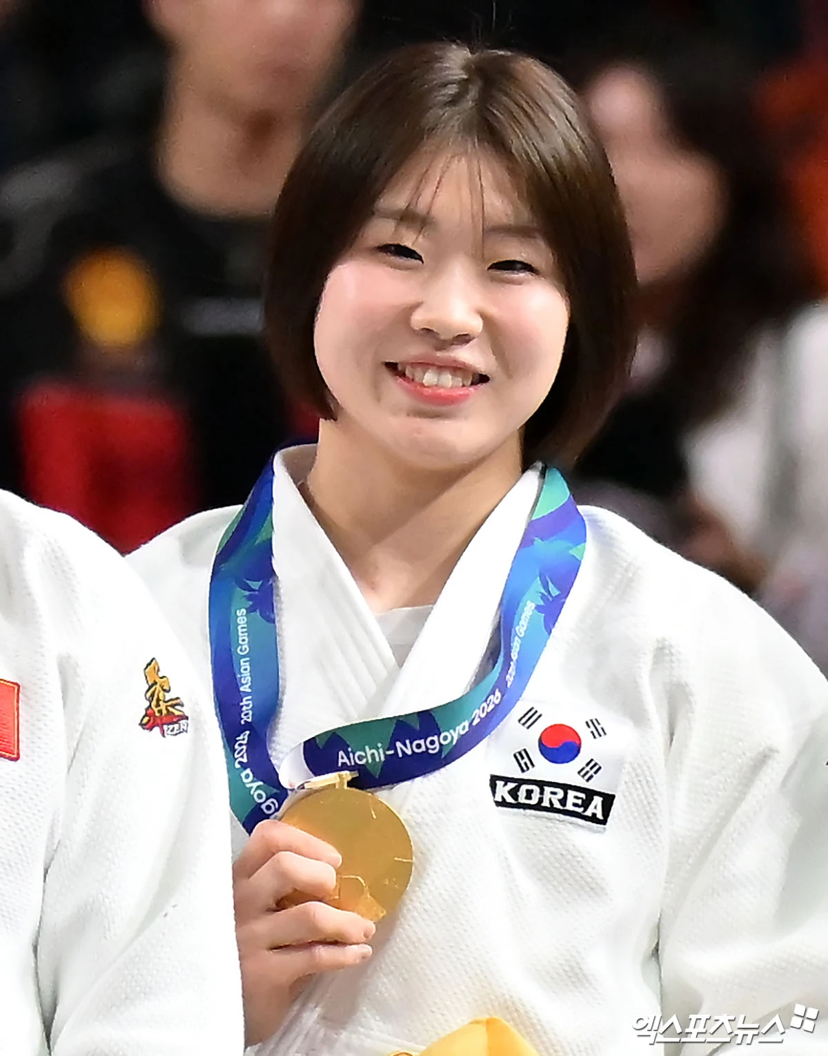 허미미(24·경북체육회)가 1일 일본 나고야 아이치 인터내셔널 아레나에서 열린 2026 아이치·나고야 아시안게임 유도 여자 57kg급 결승에서 몽골의 아리운자야 테르비스를 꺾으며 금메달을 따냈다. 사진 김한준 기자