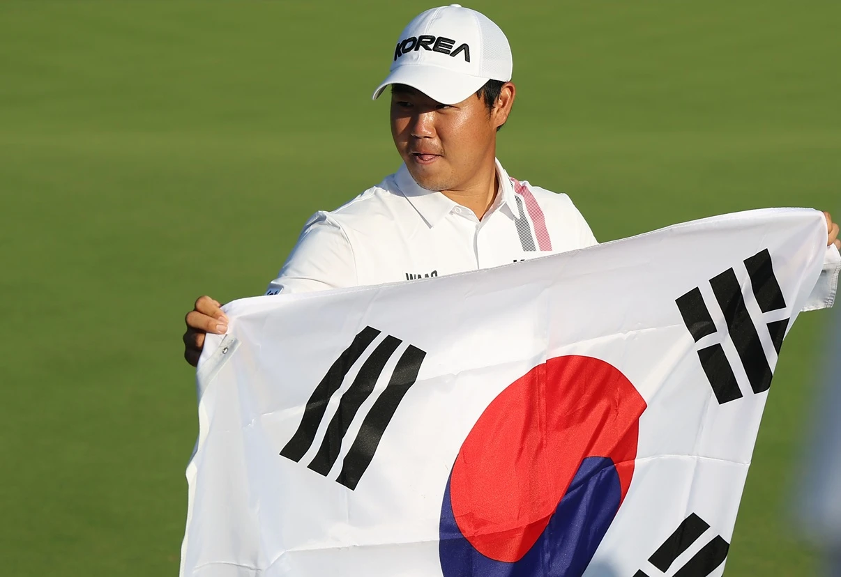 김주형이 3일 일본 아이치현 가스가이 컨트리클럽 동코스(파70)에서 열린 2026 아이치·나고야 아시안게임 남자 골프 개인전 금메달을 획득했다. 사진 연합뉴스