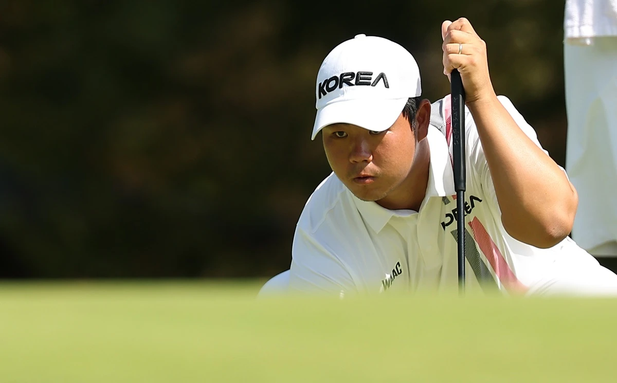 김주형이 3일 일본 아이치현 가스가이 컨트리클럽 동코스(파70)에서 열린 2026 아이치·나고야 아시안게임 남자 골프 개인전 금메달을 획득했다. 사진 연합뉴스