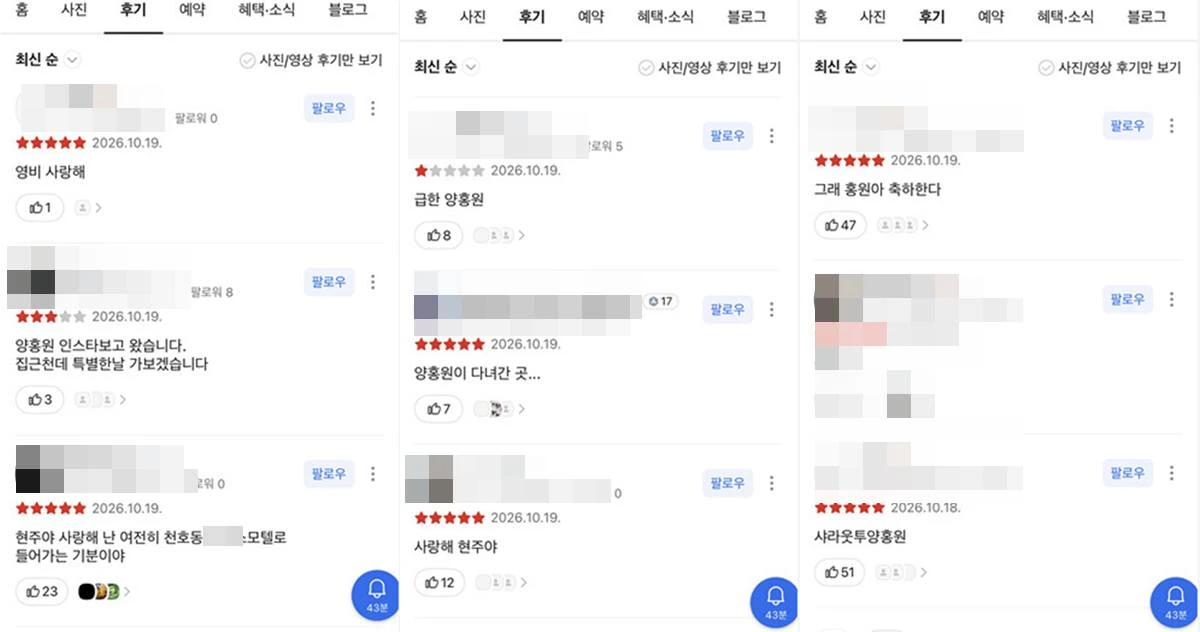 온라인 리뷰 캡처