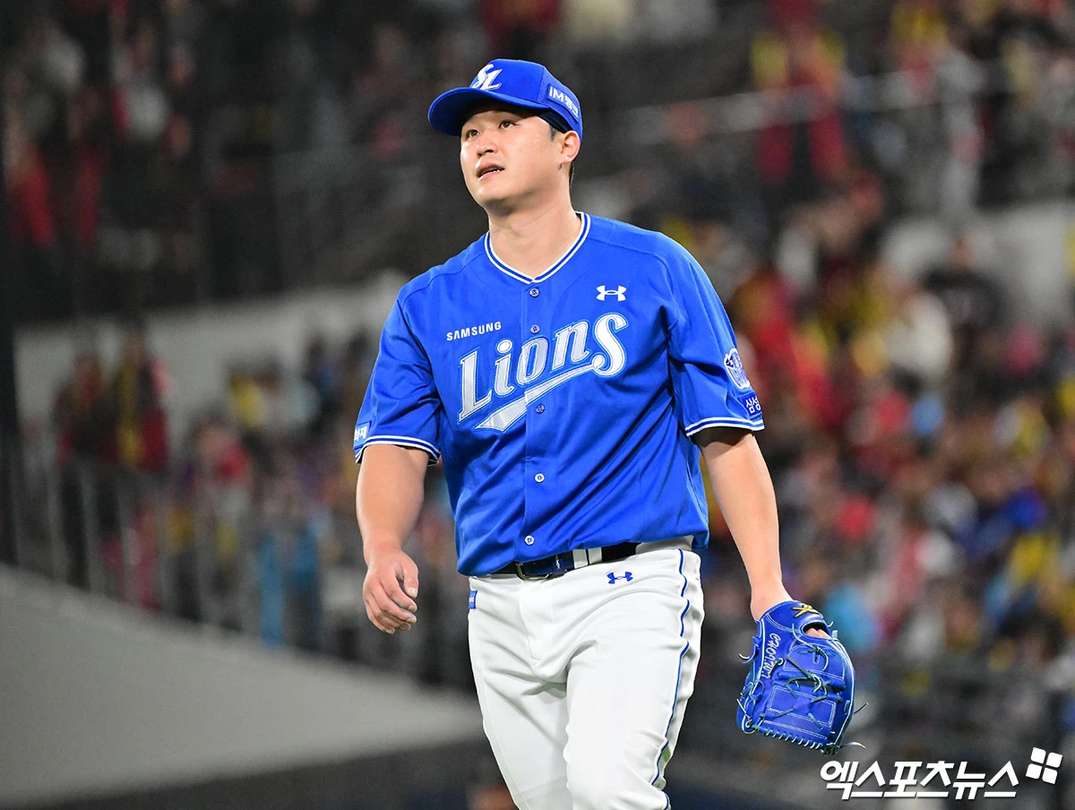 삼성 라이온즈 베테랑 우완 최원태가 29일 광주 기아 챔피언스필드에서 열린 2026 신한 SOL KBO 포스트시즌 플레이오프(5전 3선승제, 삼성 1승1패) 3차전에서 KIA 타이거즈를 상대로 1⅔이닝 3피안타 1볼넷 2탈삼진 2실점으로 부진했다. 사진 김한준 기자